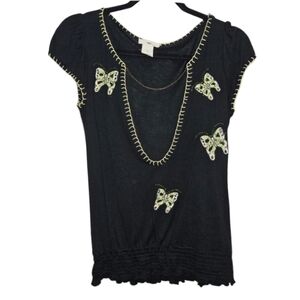 Y2K Butterfly Top Women's Medium Super Soft Shirt Top Whimigoth Fairy Yag USA